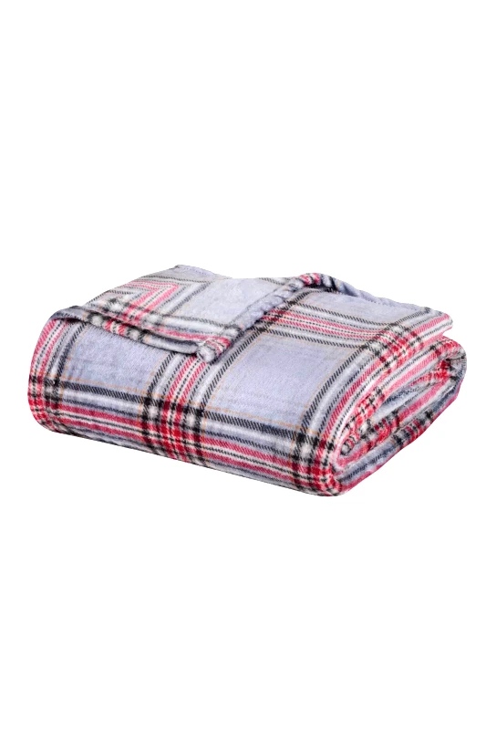 DAS HOME Das Home κουβέρτα fleece μονή με καρό σχέδιο "1362" 130 x 170 cm - 420588131362 Γκρι