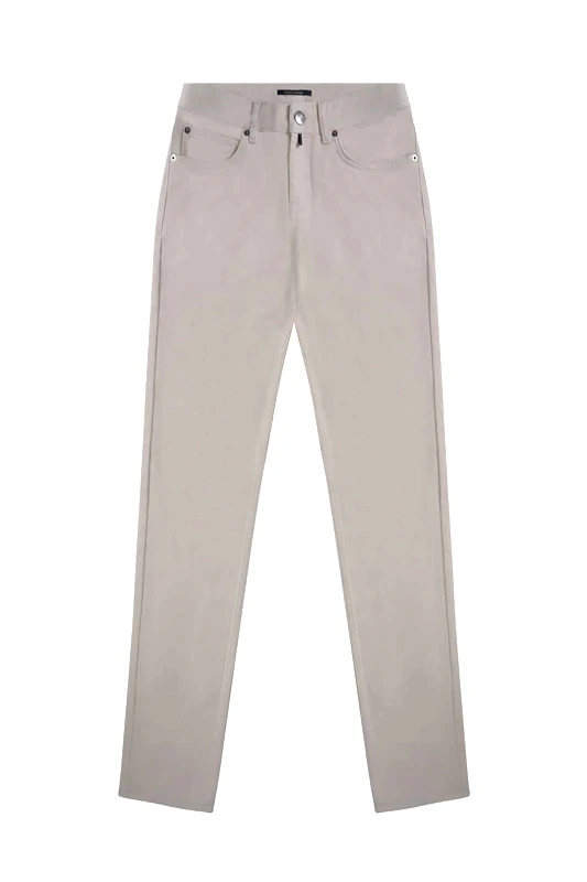 PRINCE OLIVER Prince Oliver ανδρικό τζιν παντελόνι πεντάτσεπο Comfort Slim Fit - 10582002 Μπεζ