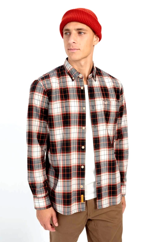 CAMEL ACTIVE Camel Active ανδρικό πουκάμισο button down με καρό σχέδιο Regular Fit - C242-409111-4S11 Κεραμιδί