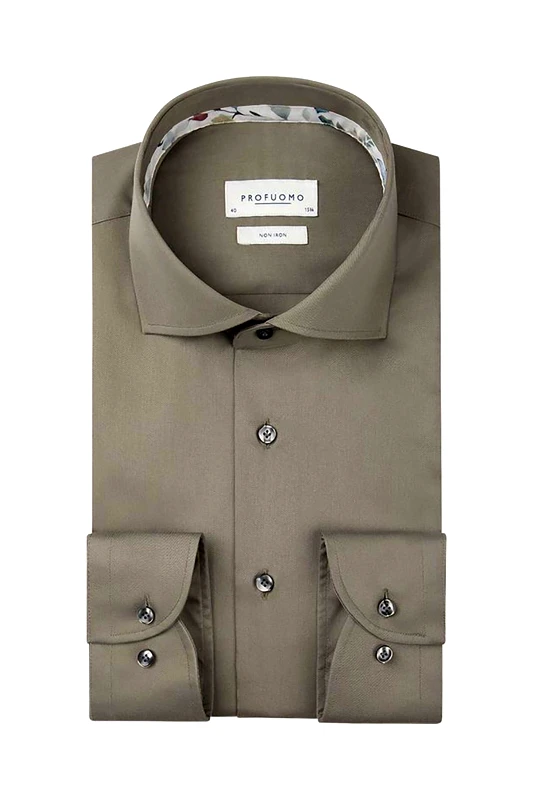 PROFUOMO Profuomo ανδρικό πουκάμισο μονόχρωμο - PPVH30003H Πράσινο Ανοιχτό