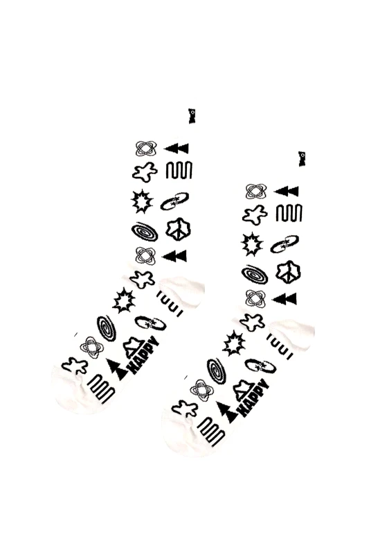 HAPPY SOCKS Happy Socks unisex κάλτσες "Techy" - P001550 Λευκό
