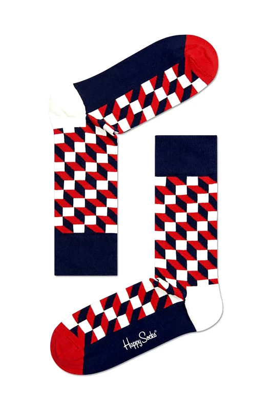 HAPPY SOCKS Happy Socks unisex κάλτσες "Filled Optic" - FIO01-6550 Κόκκινο