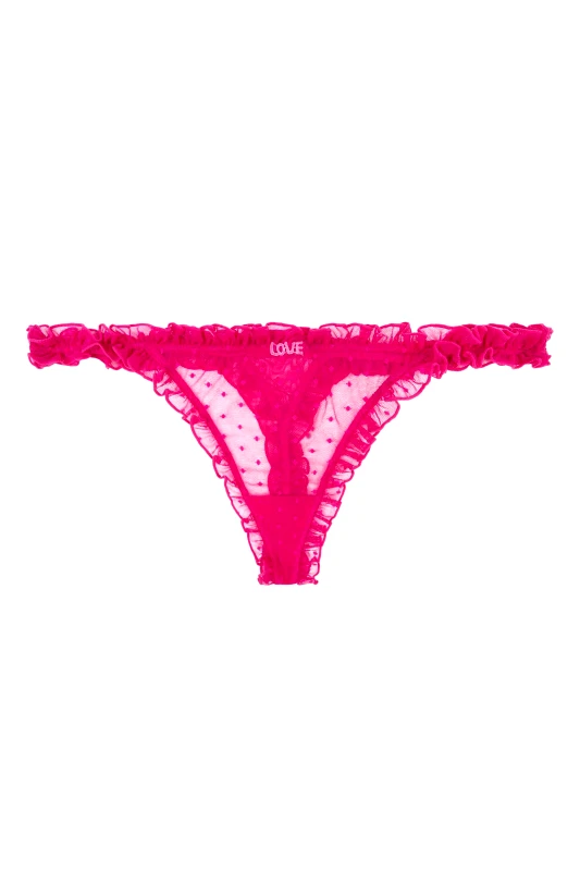 LOVE STORIES Love Stories γυναικείο σλιπ tanga μονόχρωμο με μικροσχέδιο πουά "Lana" - L2371905525 Φούξια
