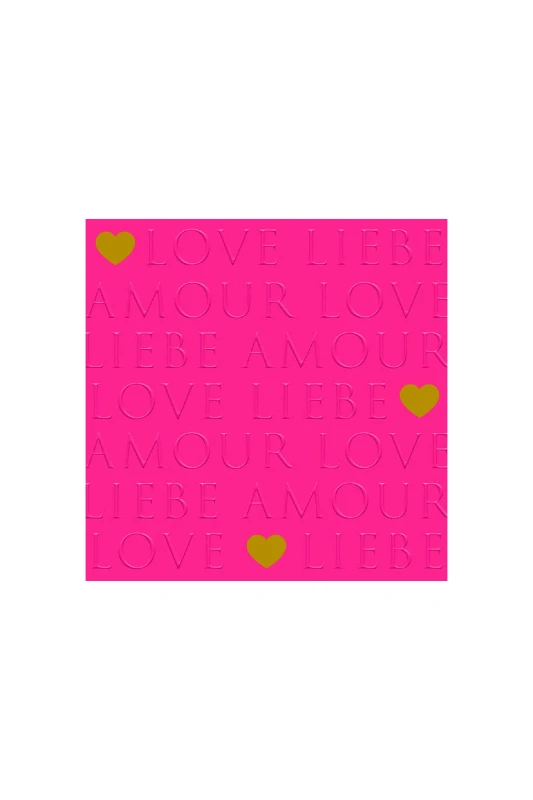 PAPERPRODUCTS DESIGN Paperproducts Design χαρτοπετσέτες με lettering και καρδιές "Love Letters" 33 x 33 cm - 133102739