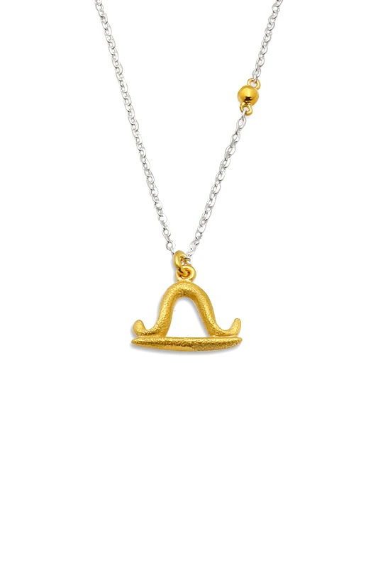 FOLLI FOLLIE Folli Follie γυναικείο κοντό ασημένιο κολιέ με το ζώδιο Ζυγός "Star Sign" - 1N23S082Y Ασημί