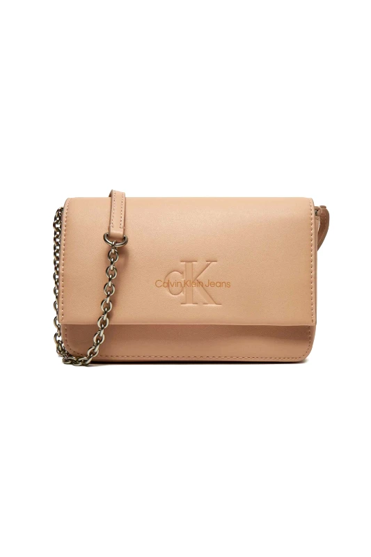 CALVIN KLEIN JEANS Calvin Klein Jeans γυναικείο τσαντάκι clutch με λογότυπο - K60K612375 Ροζ Ανοιχτό