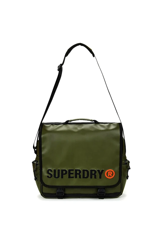 SUPERDRY Superdry unisex τσάντα χειρός/crossbody με λογότυπο "Tarp Record" - W9110416A Λαδί
