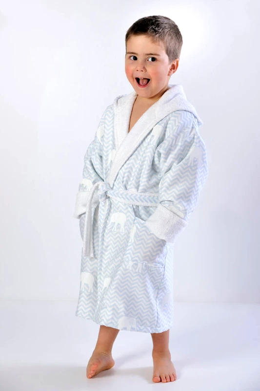 DOWN TOWN HOME DOWN TOWN Home παιδικό μπουρνούζι με σχέδιο ελεφαντάκι και κουκούλα "687" Νο.2 - 25-0167