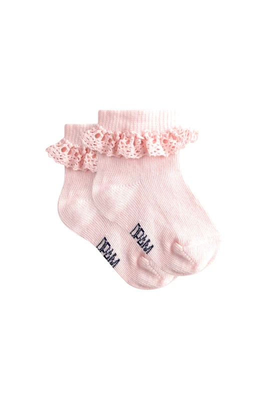 DPAM DPAM βρεφικές κάλτσες για κορίτσια "Baby Pink Ruffles" - 356157 Ροζ Ανοιχτό