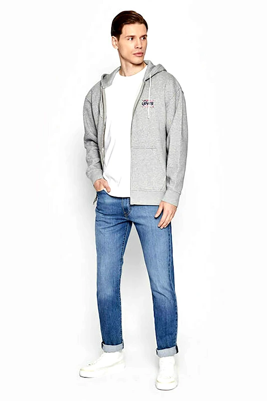 LEVI'S Levi's® ανδρικό τζιν παντελόνι πεντάτσεπο με logo patch Slim Fit - 045115461 Denim Blue
