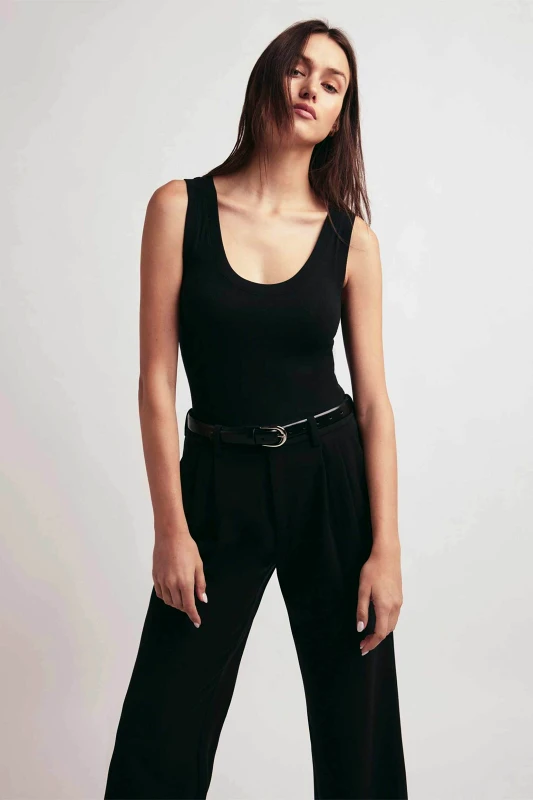 FAVORITE DAUGHTER Favorite Daughter γυναικείο αμάνικο τοπ ribbed "The Ribbed" - 45FHDGRT3542-BLK Μαύρο