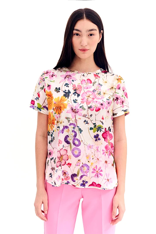 FOREL Forel γυναικεία μπλούζα σατέν floral - 080.10.01.096 Εκρού