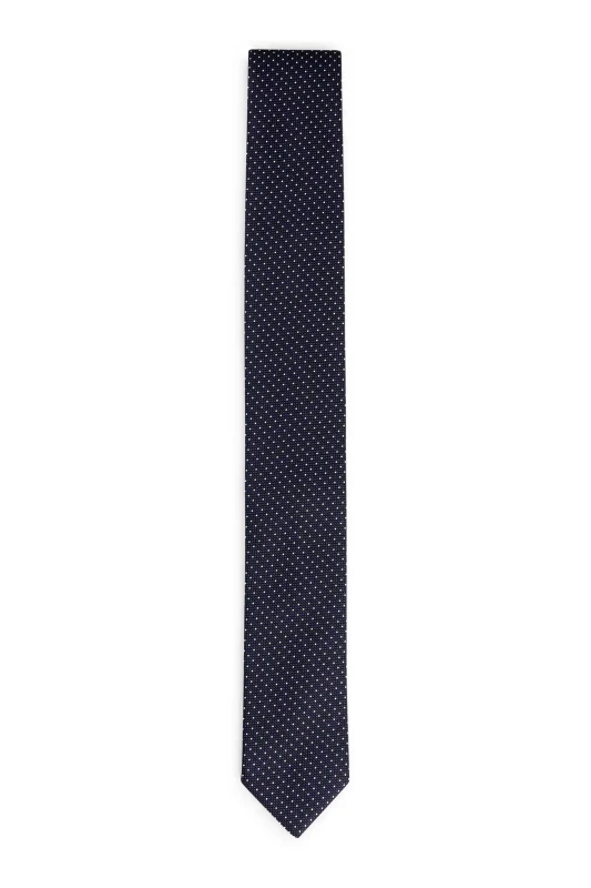 HUGO Hugo Boss ανδρική γραβάτα με πουά σχέδιο - 50520645 Μπλε Σκούρο