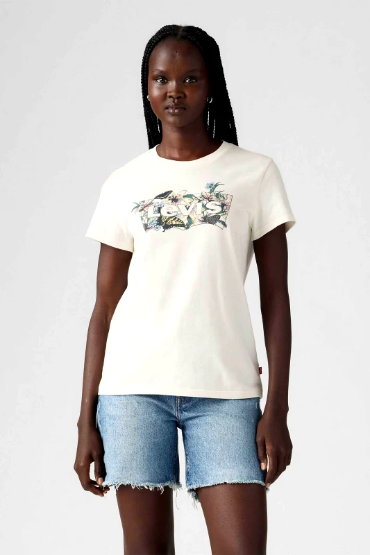 LEVI'S Levi's® γυναικείο T-shirt με graphic logo print Standard Fit "The Perfect Tee" - 173692948 Λευκό
