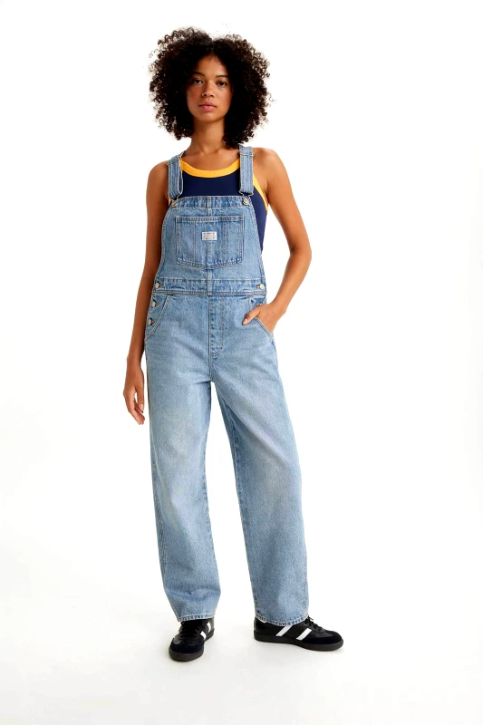 LEVI'S Levi's® γυναικεία denim σαλοπέτα Relaxed Straight Fit "Vintage Overalls" - 853150016 Denim Blue Ανοιχτό