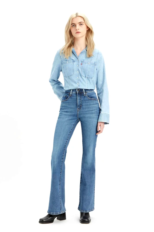 LEVI'S Levi's® γυναικείο τζιν παντελόνι ψηλόμεσο πεντάτσεπο Slim Bootcut Fit "726" - A34100026 Denim Blue
