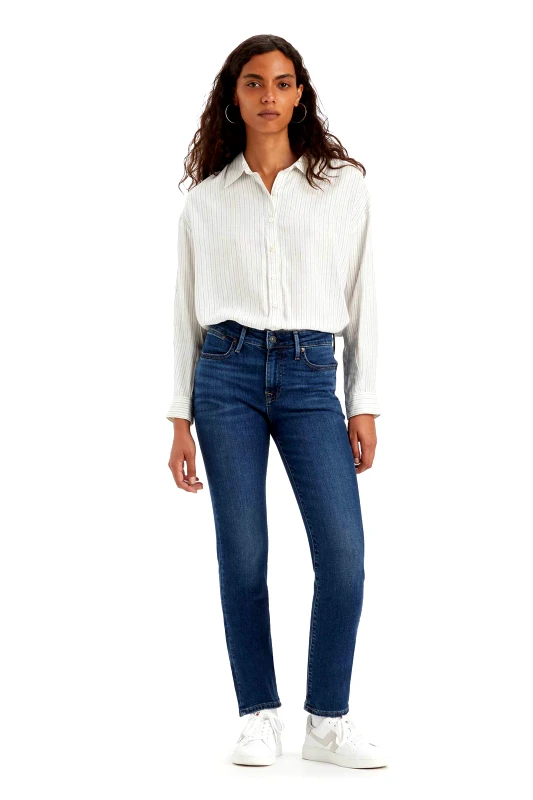 LEVI'S Levi's® γυναικείο τζιν παντελόνι πεντάτσεπο Slim Fit "712" - A61990008 Denim Blue Σκούρο