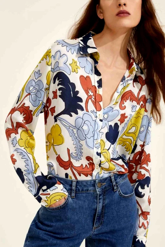 EMME BY MARELLA Emme by Marella γυναικείο πουκάμισο με floral print - 2515111261200 Πολύχρωμο