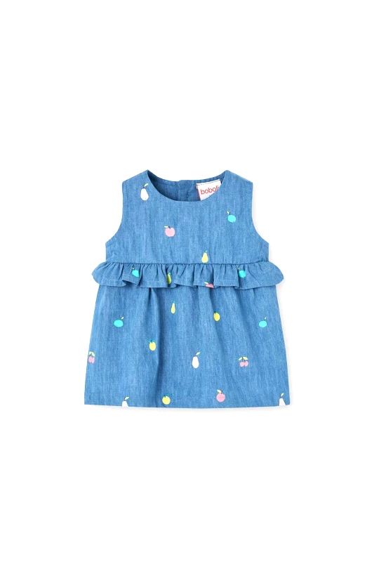BOBOLI Boboli βρεφικό σετ ρούχων με φόρεμα και βρακάκι denim - 131050 Denim Blue