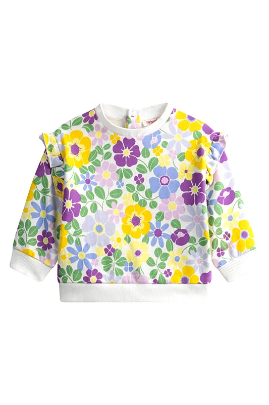 DPAM DPAM βρεφικό φούτερ για κορίτσια "Colourful Garden" - 359718 Λευκό