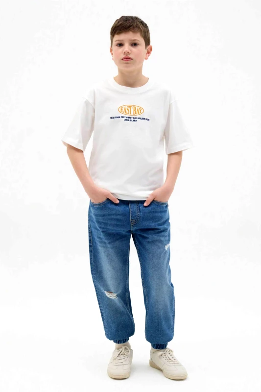OVS KIDS OVS παιδικό denim παντελόνι με ελαστική μέση - 002259199 Μπλε Σκούρο