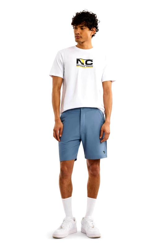 NAUTICA Nautica ανδρική βερμούδα με contrast logo Regular Fit "Summerhill" - N7R02869 Γκρι Γαλάζιο
