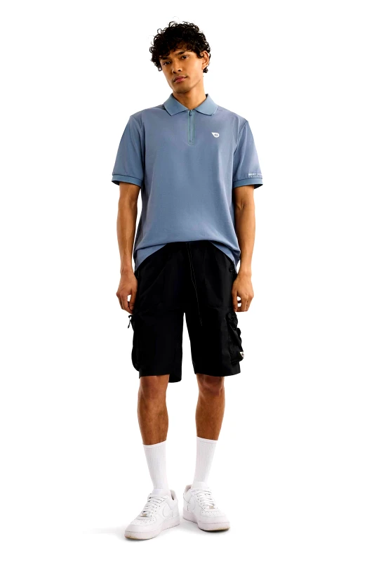 NAUTICA Nautica ανδρική βερμούδα cargo με ελαστική μέση και contrast logo Regular Fit "Carniclo" - N7R03015 Μαύρο