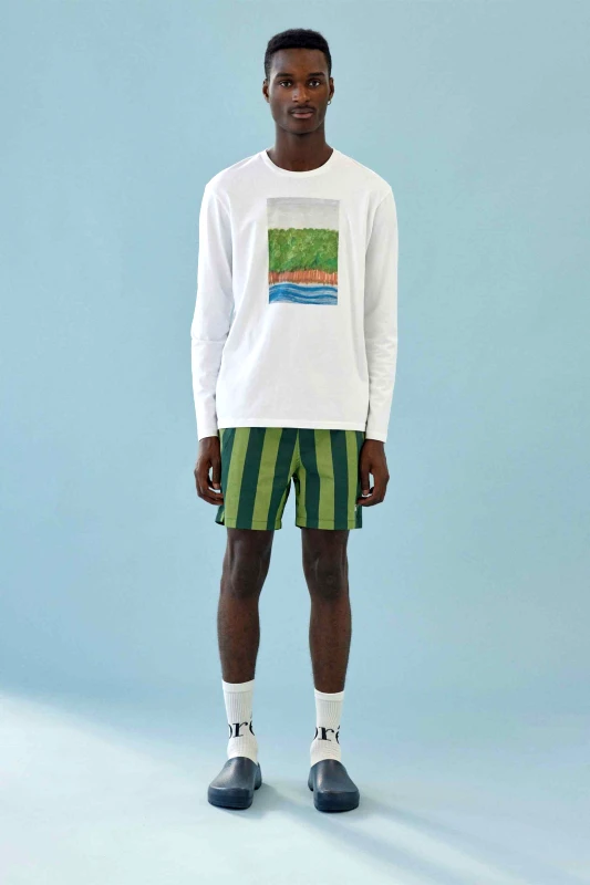 FORÉT Forét ανδρική μακρυμάνικη μπλούζα με graphic print Regular Fit "Trotter" - 2751 Λευκό