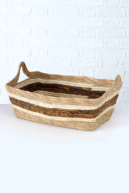 DOMUS HOMUS DOMUS HOMUS διακοσμητικό ριγέ ορθογώνιο καλάθι με λαβές "Kavio" 14 χ 17 cm - 20-94-989