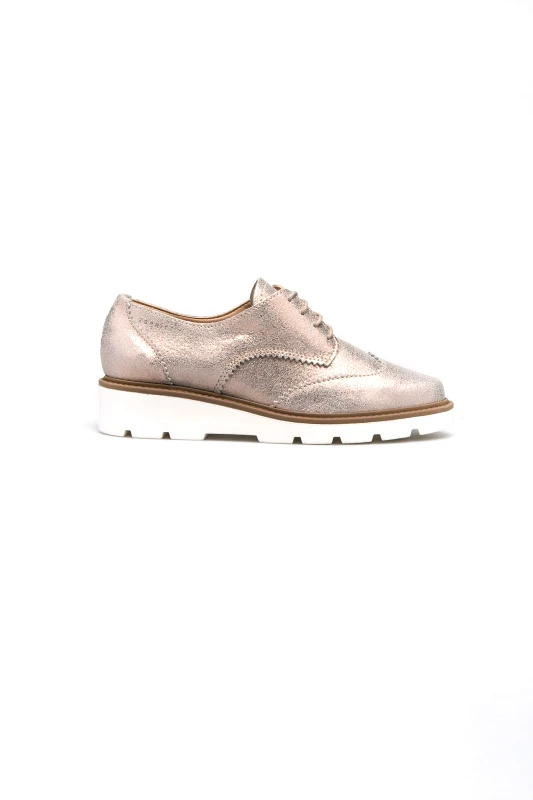 ESPRIT Esprit γυναικεία παπούτσια oxford με κορδόνια - 017EK1W027 Μπρονζέ