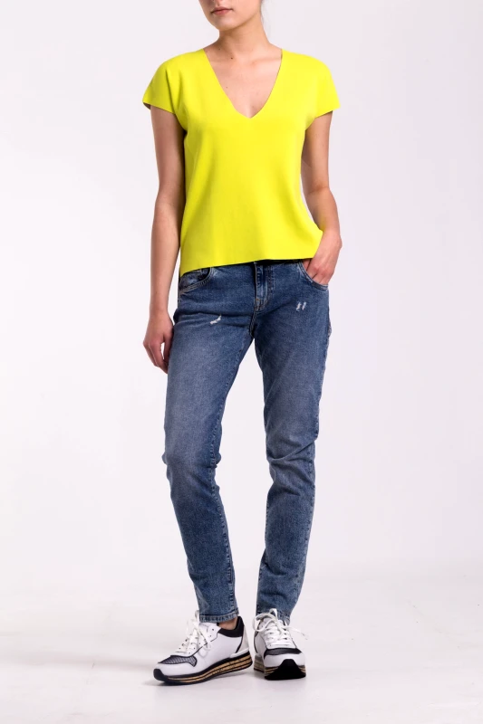 TRUSSARDI BAZAAR Trussardi γυναικείο τζιν παντελόνι πεντάτσεπο Boyfriend Fit - 56J00010-1T000843 Μπλε