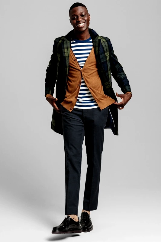 GANT Gant ανδρικό παντελόνι Slim fit "Two-Τone" - 1505078 Μπλε Σκούρο