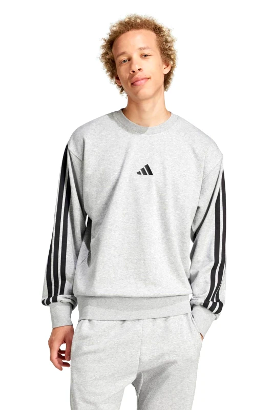 ADIDAS Adidas ανδρική μπλούζα φούτερ Regular Fit "Essentials 3-Stripes French Terry" - JE6374 Γκρι