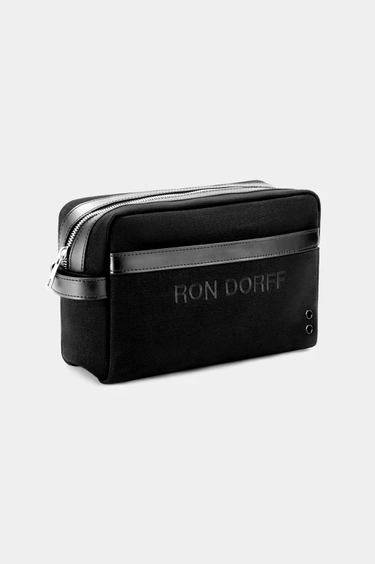 RON DORFF Ron Dorff ανδρικό νεσεσέρ με δερμάτινες λεπτομέρειες - 18BG88 Μαύρο