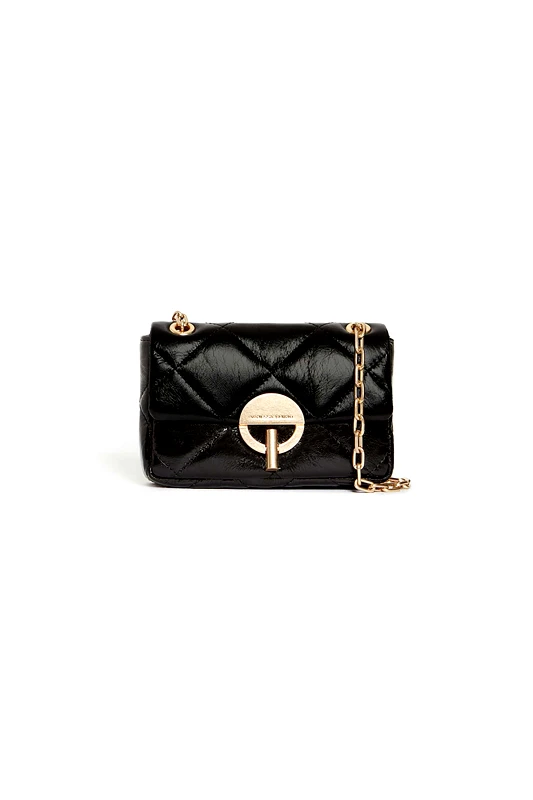 VANESSA BRUNO Vanessa Bruno γυναικεία δερμάτινη τσάντα ώμου/crossbody με καπιτονέ σχέδιο "Moon Small" - 4HVD84-V40326 Μαύρο