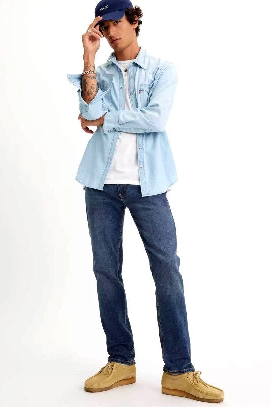 LEVI'S Levi's® ανδρικό τζιν παντελόνι πεντάτσεπο Tapered Fit "502" - 295070053 Denim Blue