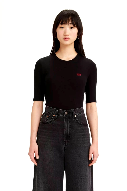 LEVI'S Levi's® γυναικείο T-shirt με ανάγλυφο λογότυπο Slim Fit "Luca" - A33880004 Μαύρο