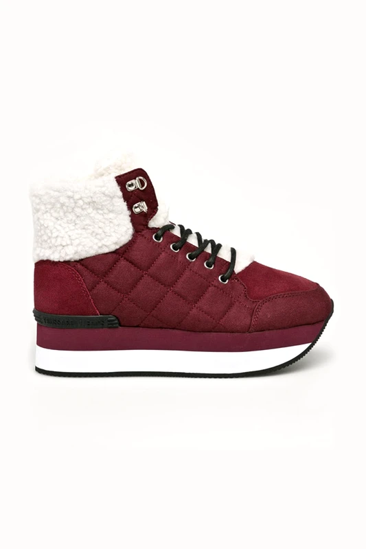 TRUSSARDI BAZAAR Trussardi γυναικεία μποτάκια με faux γούνα - 79A00244-9Y099999 Κόκκινο