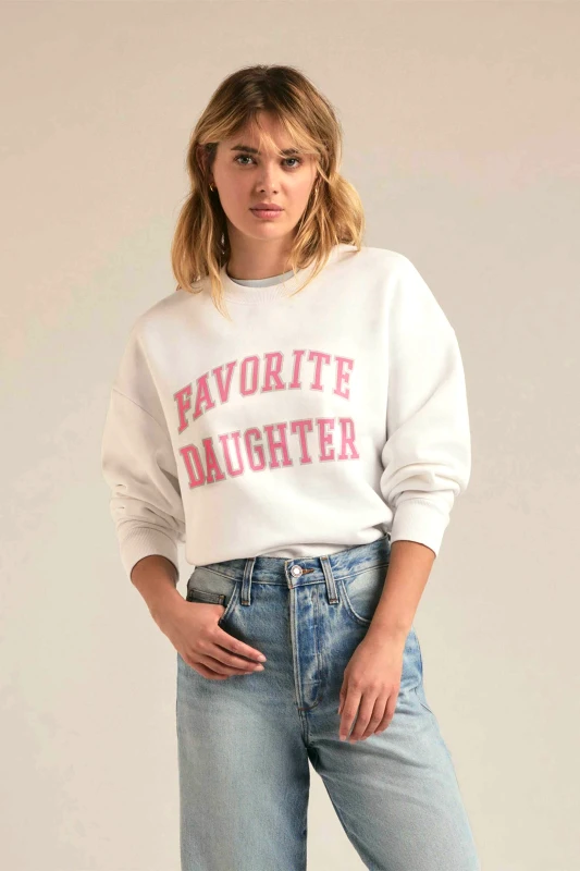 FAVORITE DAUGHTER Favorite Daughter γυναικείο φούτερ με λογότυπο "Collegiate" - 45FHU3CS6042-WTP Λευκό