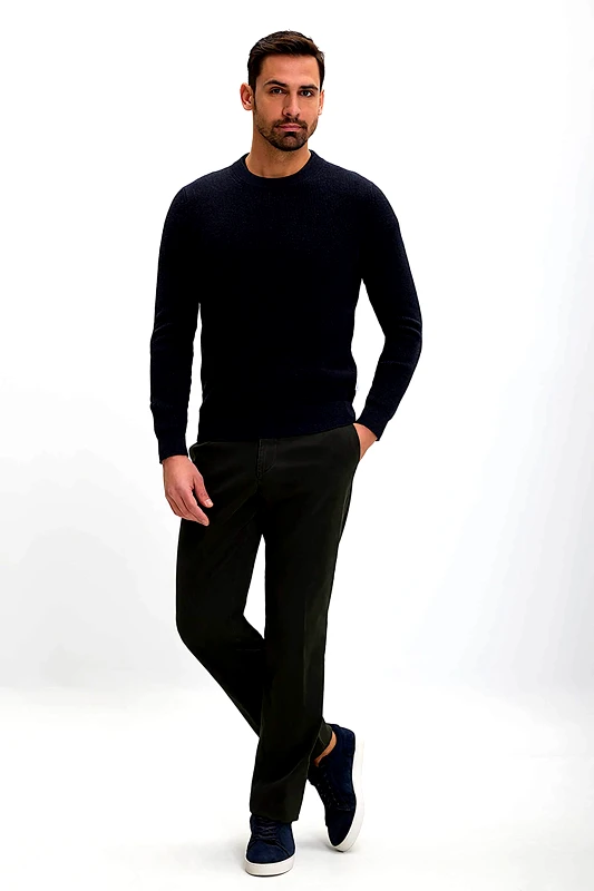 KAISER HOFF Kaiser Hoff ανδρικό παντελόνι chino Slim Fit - D124000691507100 Πράσινο Σκούρο