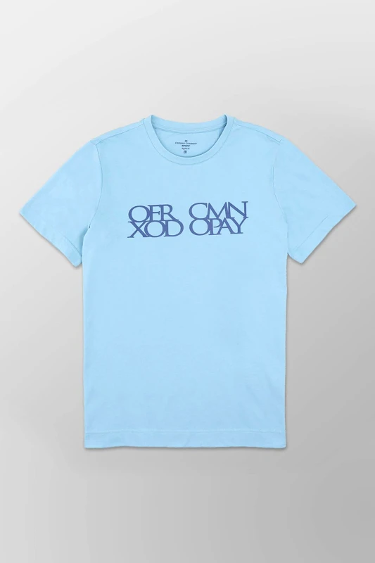 OXFORD COMPANY Oxford Company ανδρικό T-shirt μονόχρωμο Regular Fit - K406-MX20.43 Σιελ