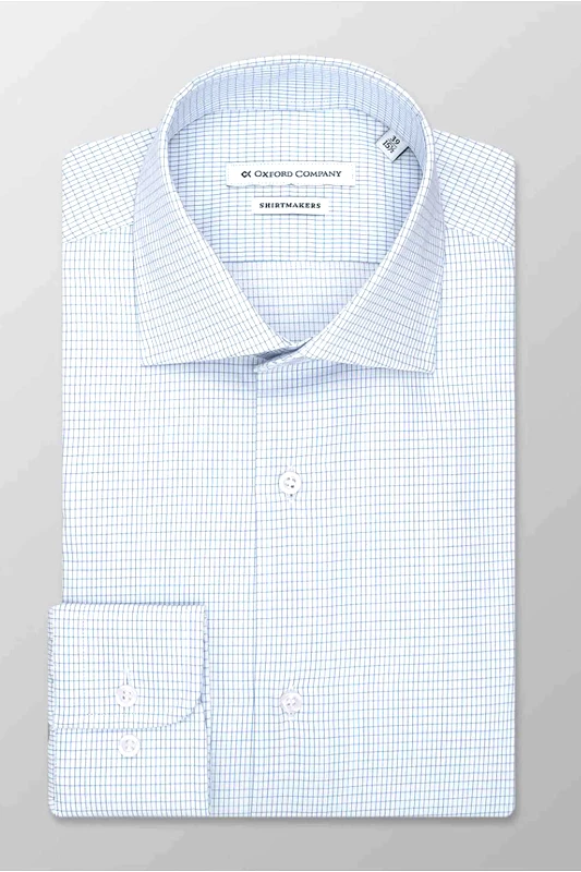 OXFORD COMPANY Oxford Company ανδρικό πουκάμισο με καρό σχέδιο Regular Fit - M832NRX20.01 Λευκό