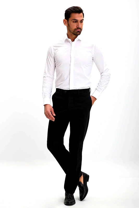 KAISER HOFF Kaiser Hoff ανδρικό παντελόνι chino Regular Fit - D124000631100100 Μαύρο