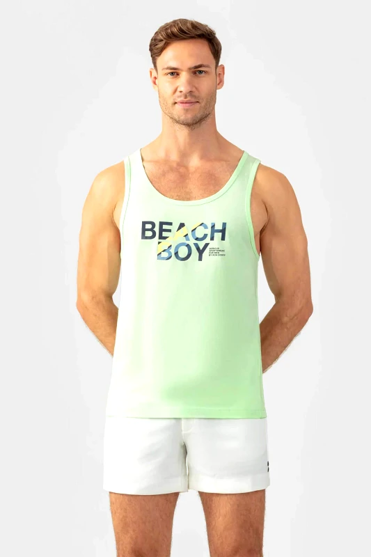 RON DORFF Ron Dorff ανδρική αμάνικη μπλούζα "Beach Boy" - 19TK176 Πράσινο Ανοιχτό