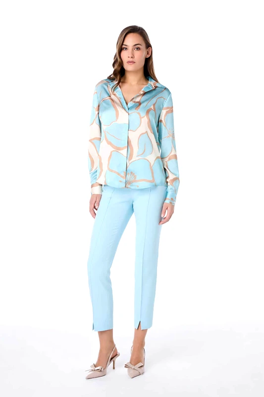 BELLA P. Bella P. γυναικείo πουκάμισο με floral print - 21251.0481.06103 Γαλάζιο