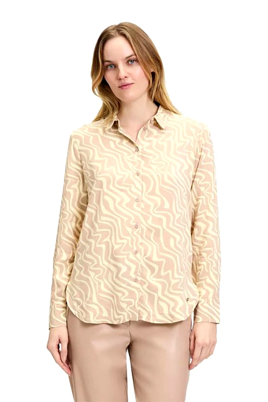 BETTY & CO BETTY & CO γυναικείο πουκάμισο με all-over print - 8871/3059 Μπεζ