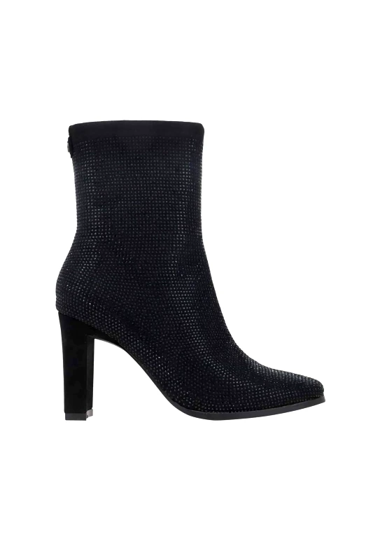 MEXX Mexx γυναικεία μποτάκια με strass "Mandy Macy" - MITY1706243W Μαύρο