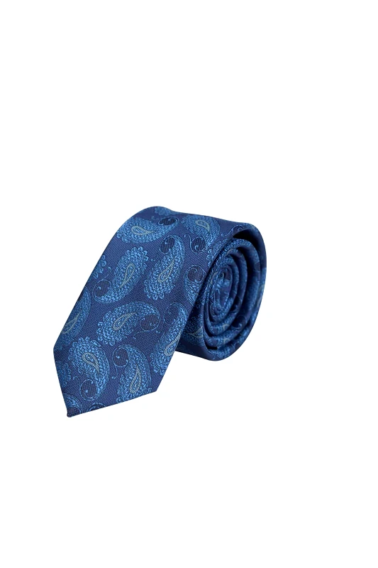 PRINCE OLIVER Prince Oliver ανδρική γραβάτα με paisley pattern - 17111052 Μπλε