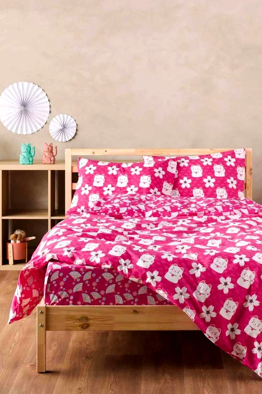 KENTIA Kentia σετ παιδική παπλωματοθήκη μονή και μαξιλαροθήκη "Maneki" (2 τεμάχια) - 000075774