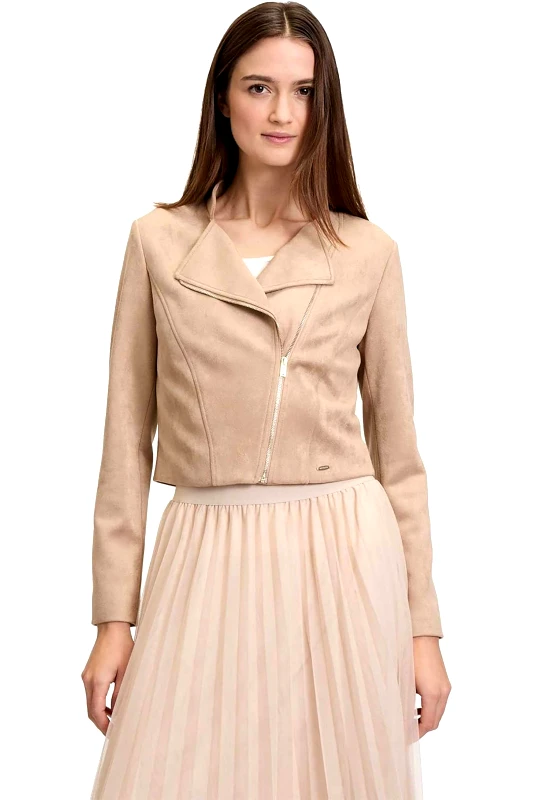 BETTY & CO BETTY & CO γυναικείο biker jacket με ψηλό λαιμό - 4392/3396 Μπεζ